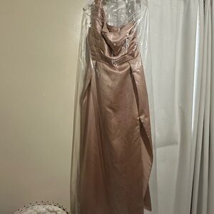 Bridesmaid. Size 18. Unaltered. Has original length and width. Sand color.